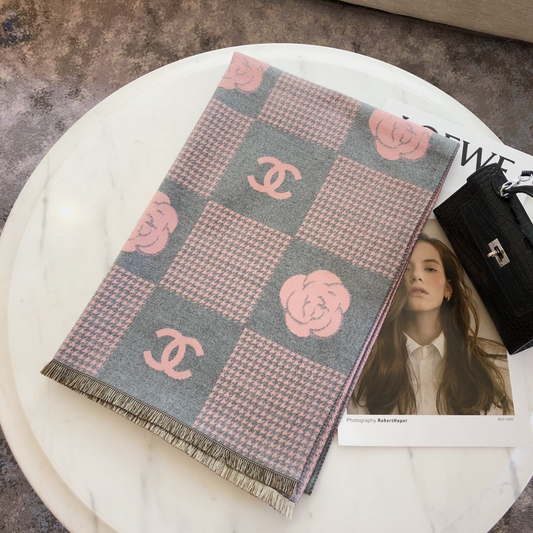 Floral 100% cashmere scarf mysite