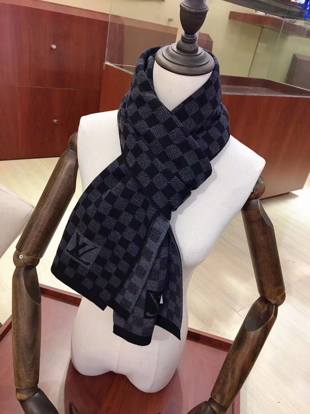 Checkerboard 100% cashmere scarf mysite