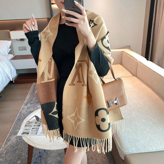 Two-tone 100% cashmere scarf mysite