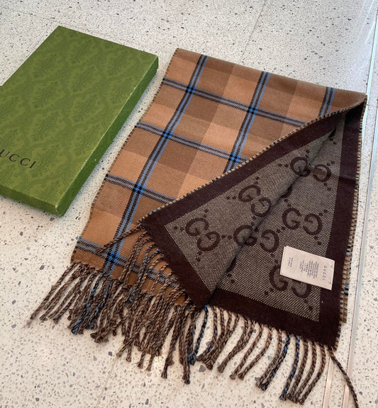 Fashionable plaid tassel cashmere scarf mysite