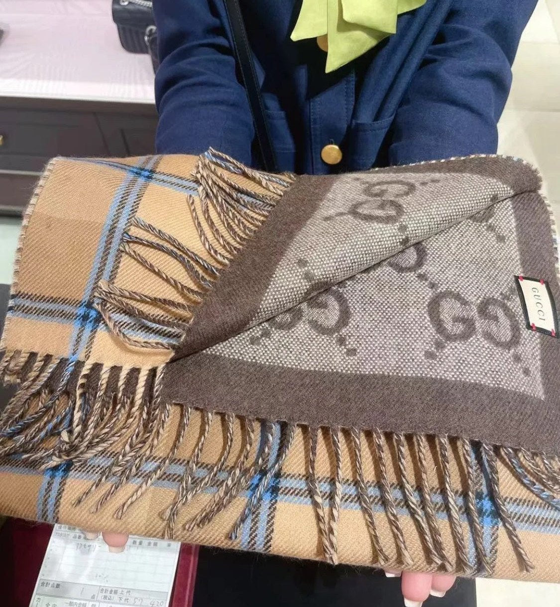 Fashionable plaid tassel cashmere scarf mysite