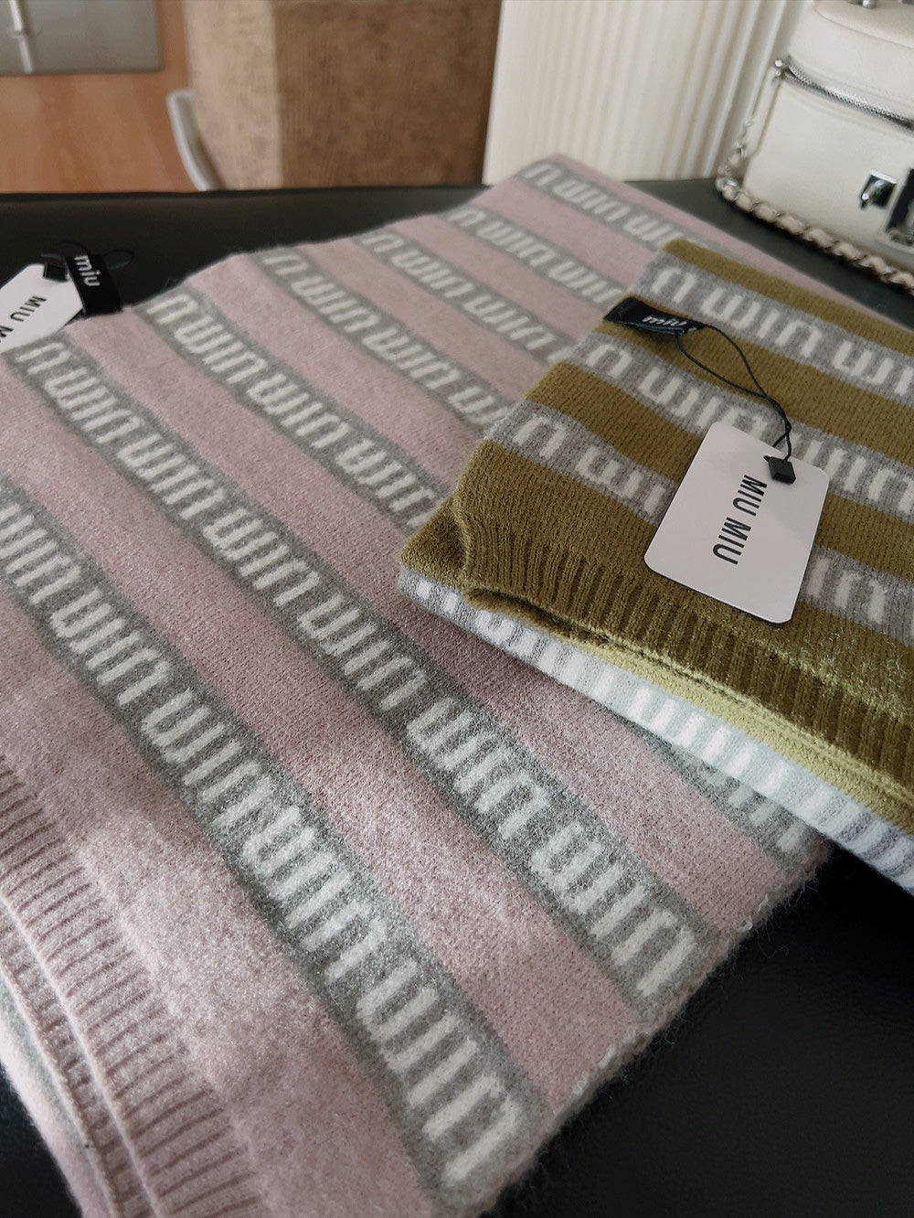 Striped 100% cashmere scarf mysite