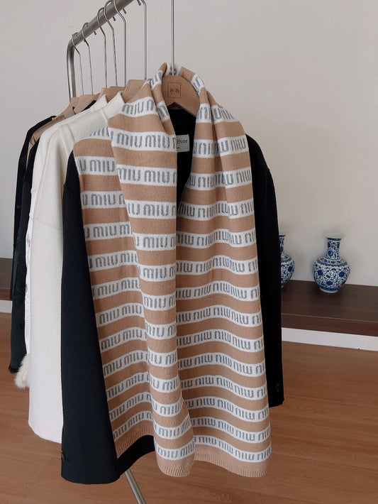Striped 100% cashmere scarf mysite