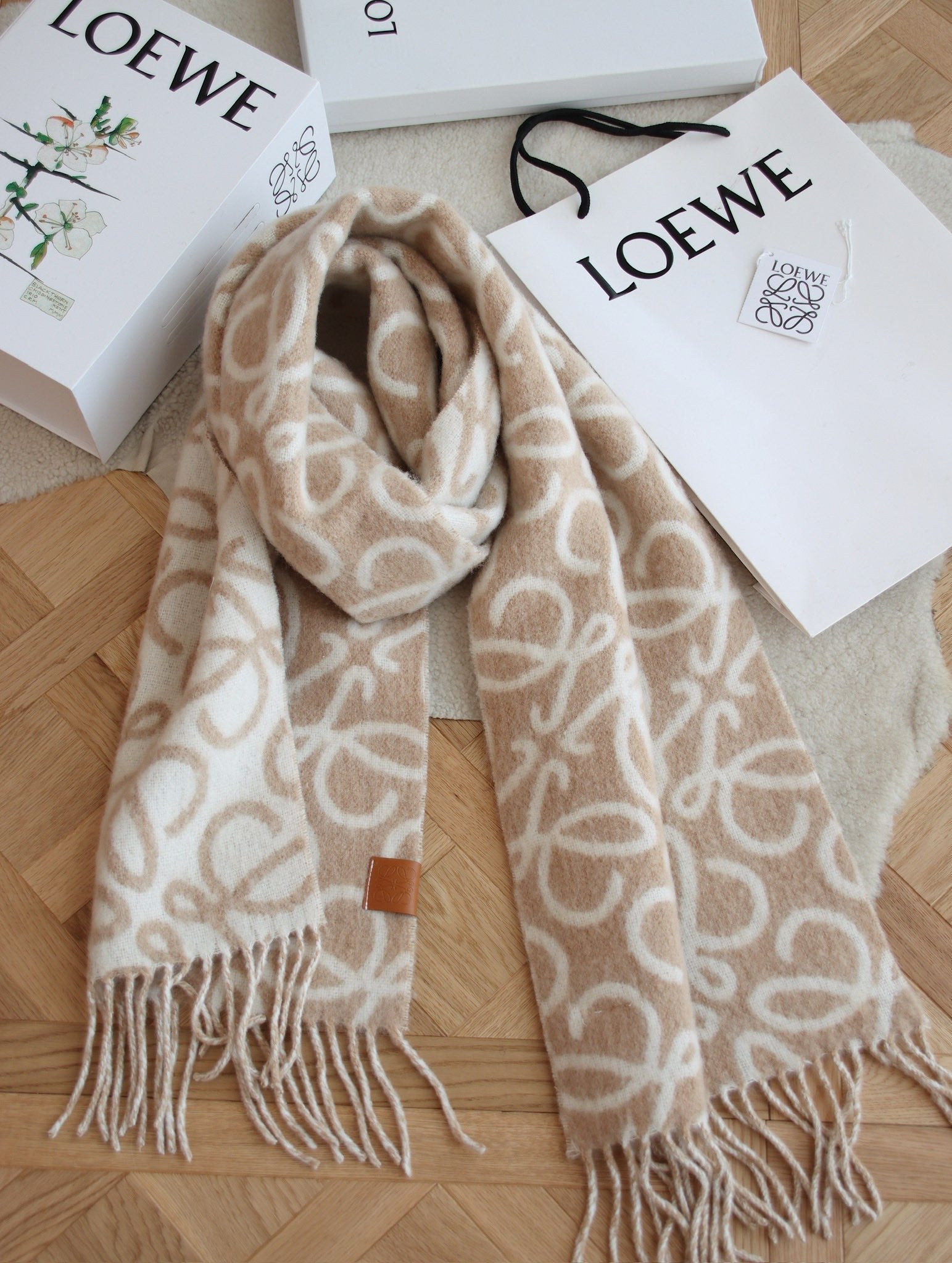 Printed wool and mohair scarf mysite