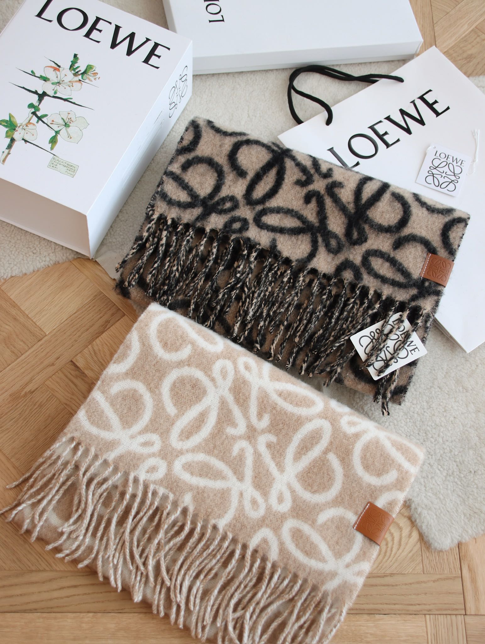 Printed wool and mohair scarf mysite