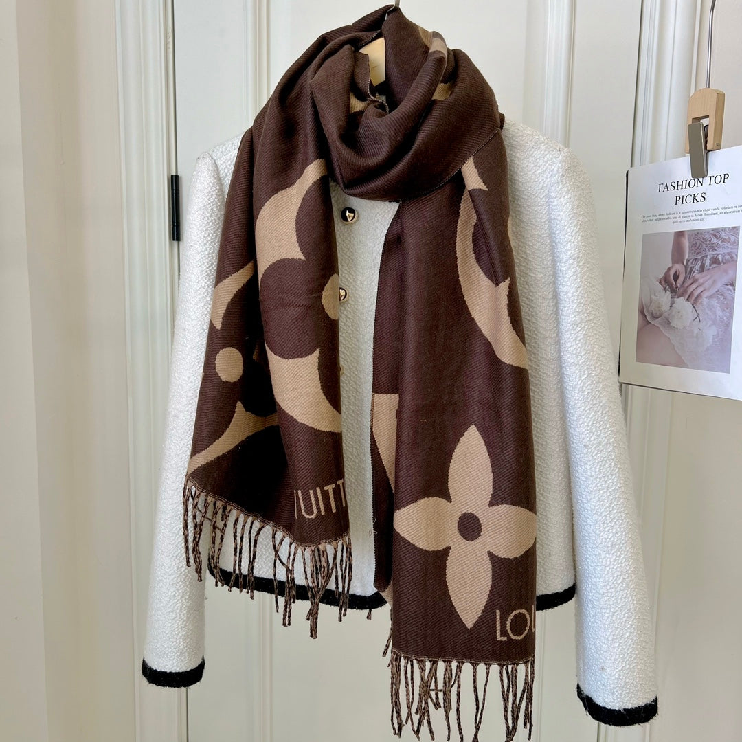 Fashionable tassel 100% cashmere scarf mysite