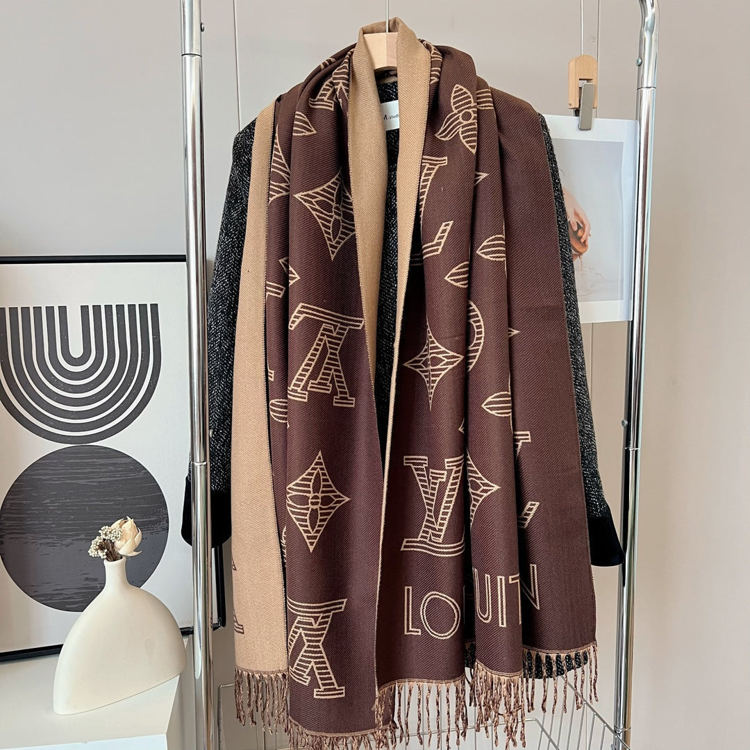 Fringed 100% cashmere shawl scarf mysite