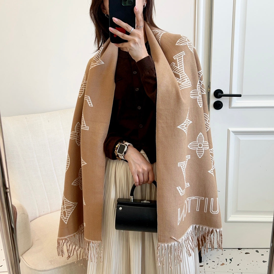 Fringed 100% cashmere shawl scarf mysite