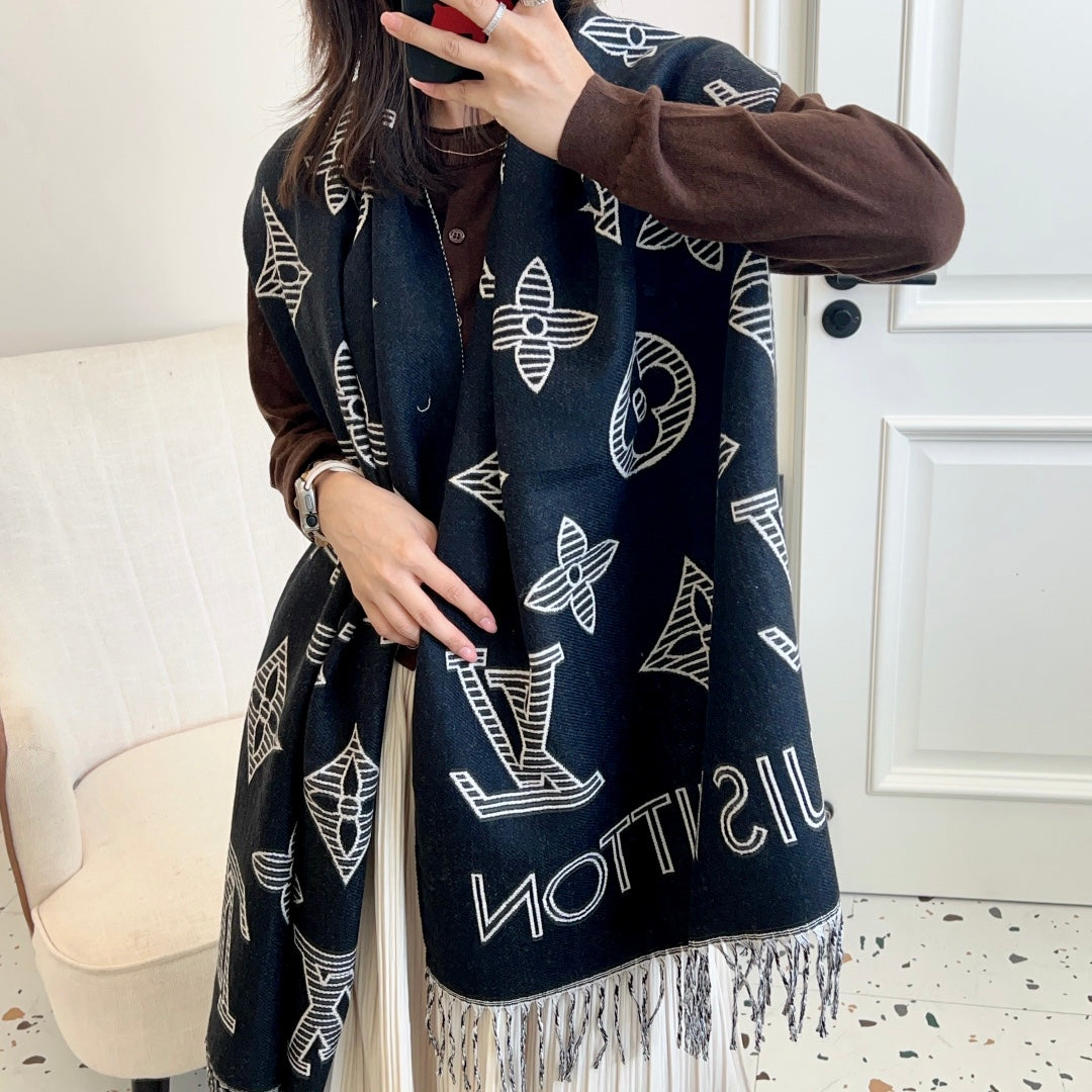 Fringed 100% cashmere shawl scarf mysite