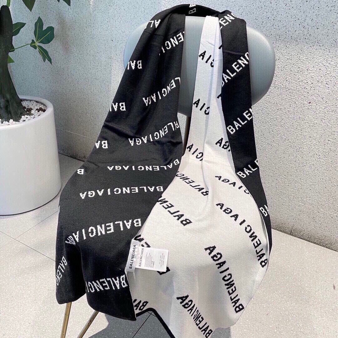 Letter knitted 100% cashmere scarf mysite