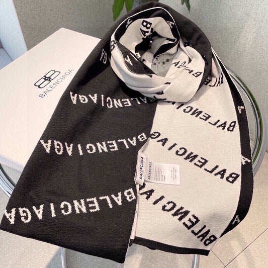 Letter knitted 100% cashmere scarf mysite
