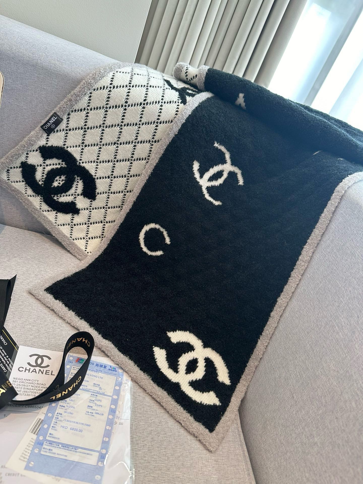 Diamond-patterned Letters Cashmere Scarf mysite