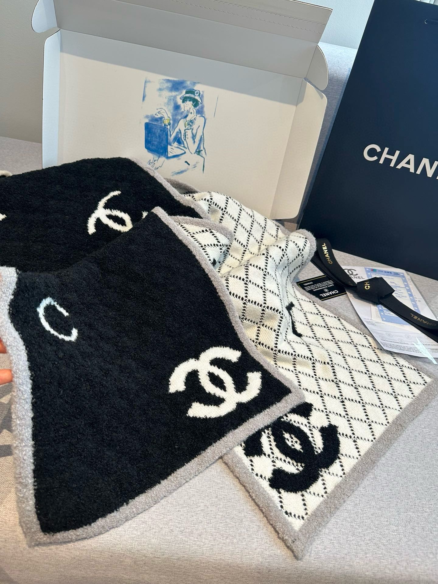 Diamond-patterned Letters Cashmere Scarf mysite
