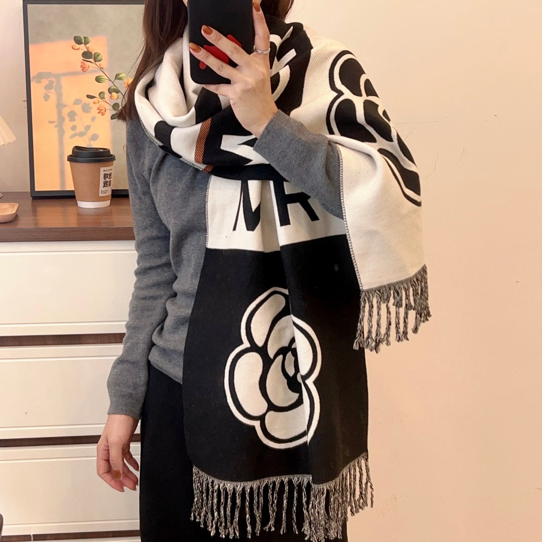 Flowers 100% cashmere scarf mysite