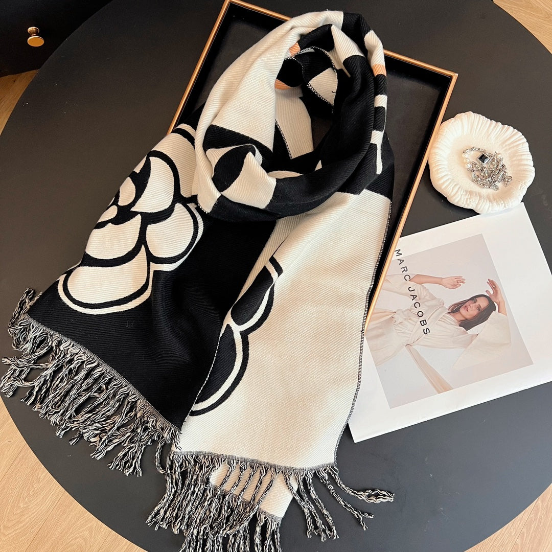 Flowers 100% cashmere scarf mysite