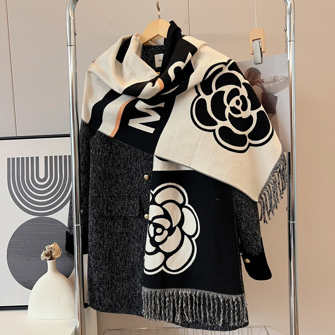 Flowers 100% cashmere scarf mysite