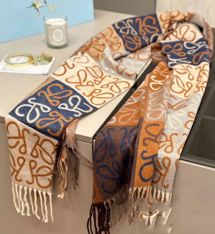 Checkerboard 100% cashmere scarf mysite