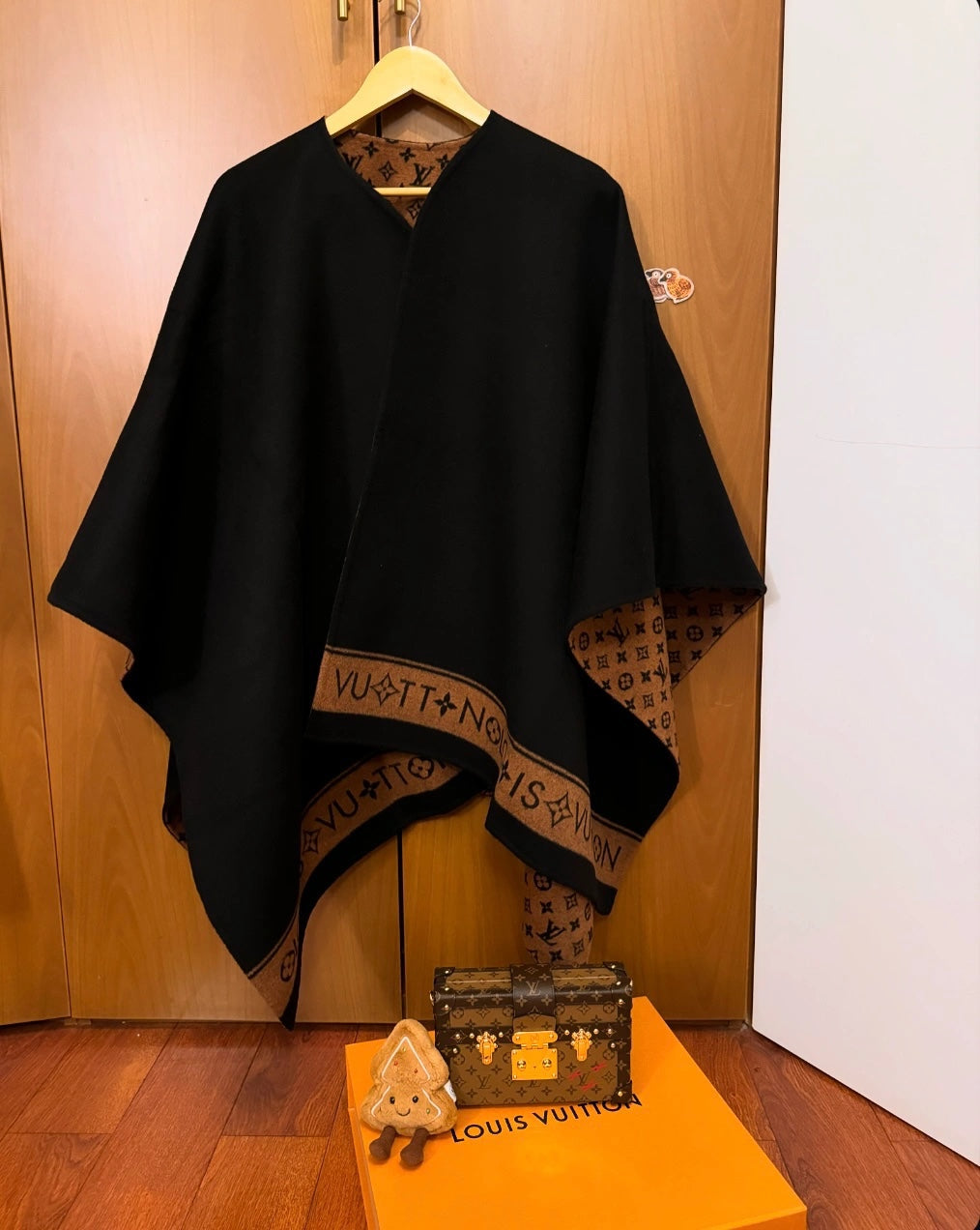 Vintage Cashmere Embossed Poncho mysite