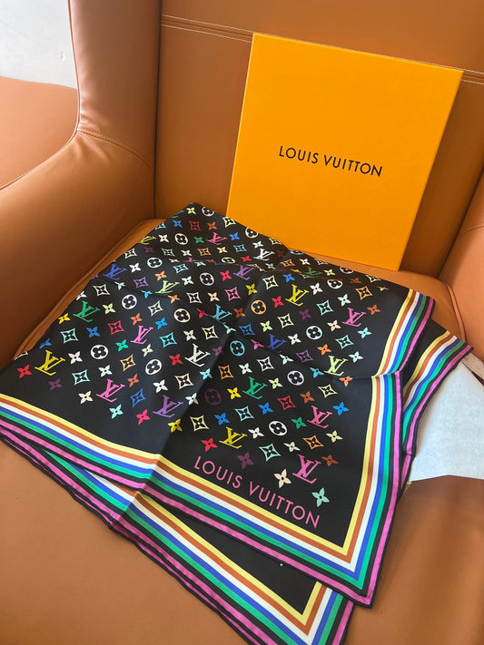 Colorful printed square silk scarf mysite