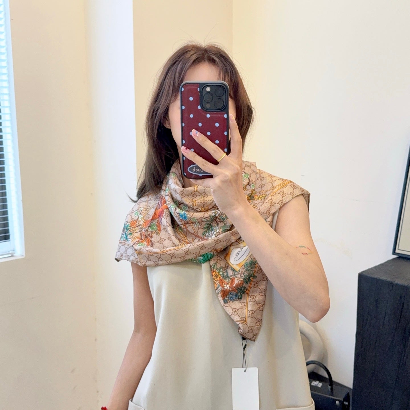 Classic silk printed floral shawl mysite