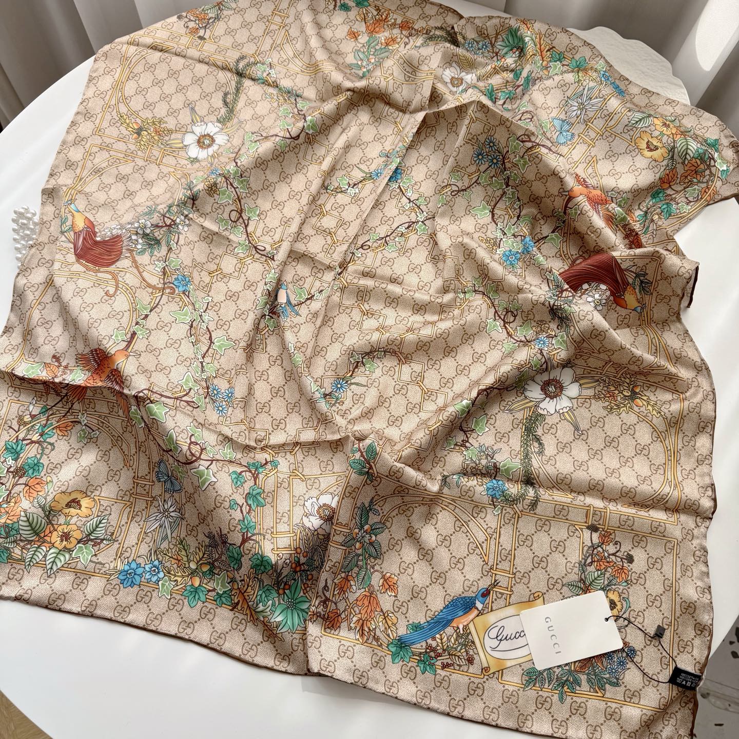 Classic silk printed floral shawl mysite