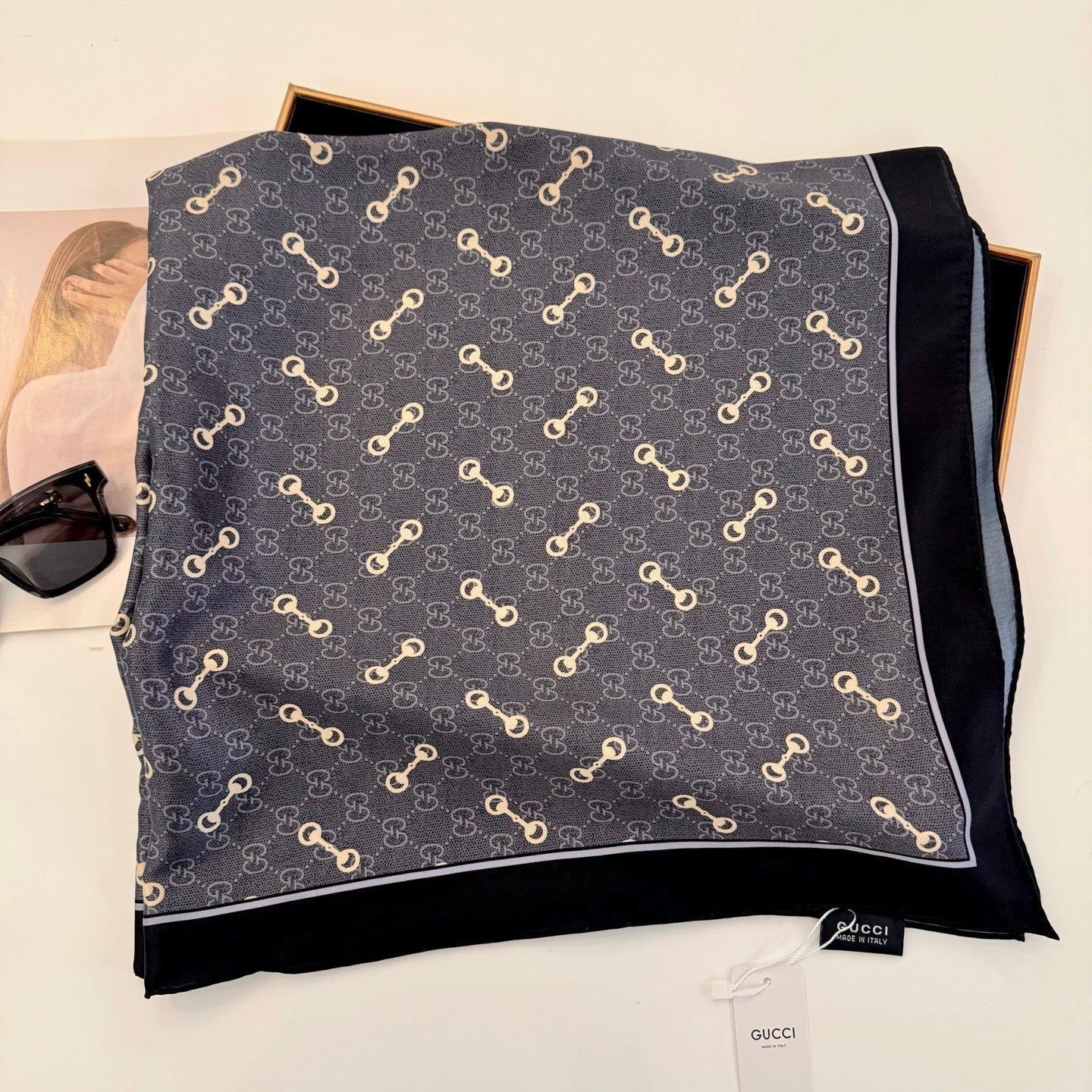 Classic Silk Printed Black Shawl mysite