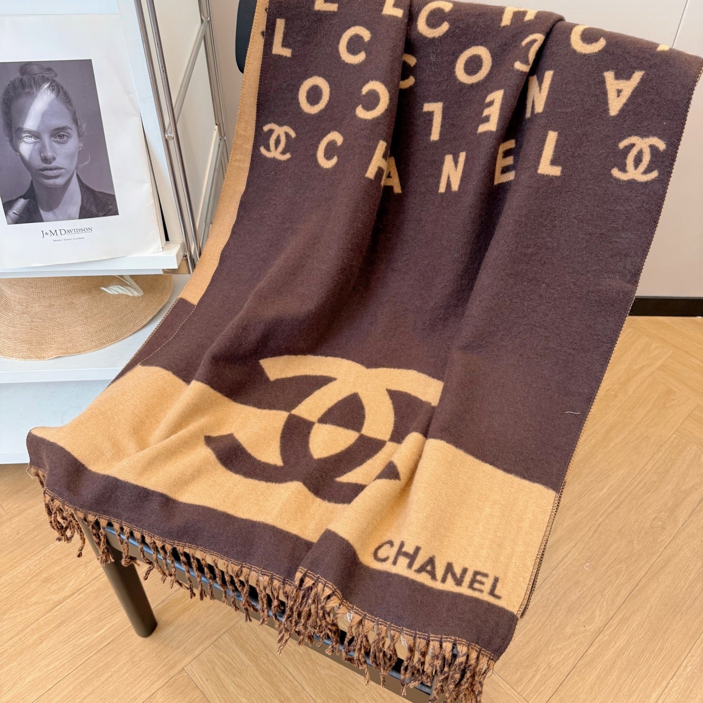 Double-sided jacquard tassel scarf mysite