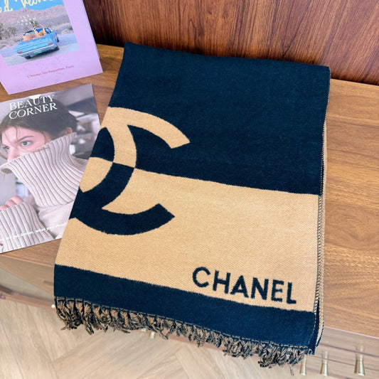 Double-sided jacquard tassel scarf mysite