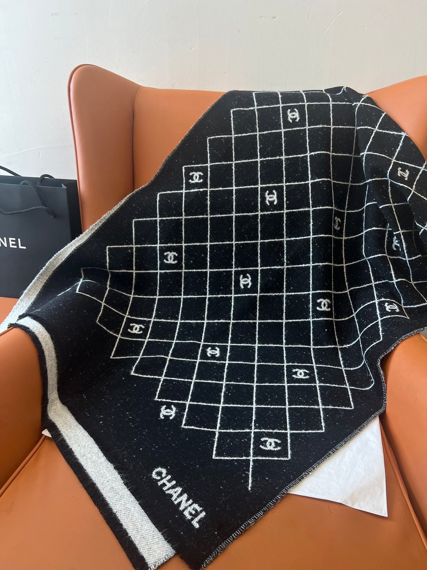 Classic diamond pattern jacquard scarf mysite