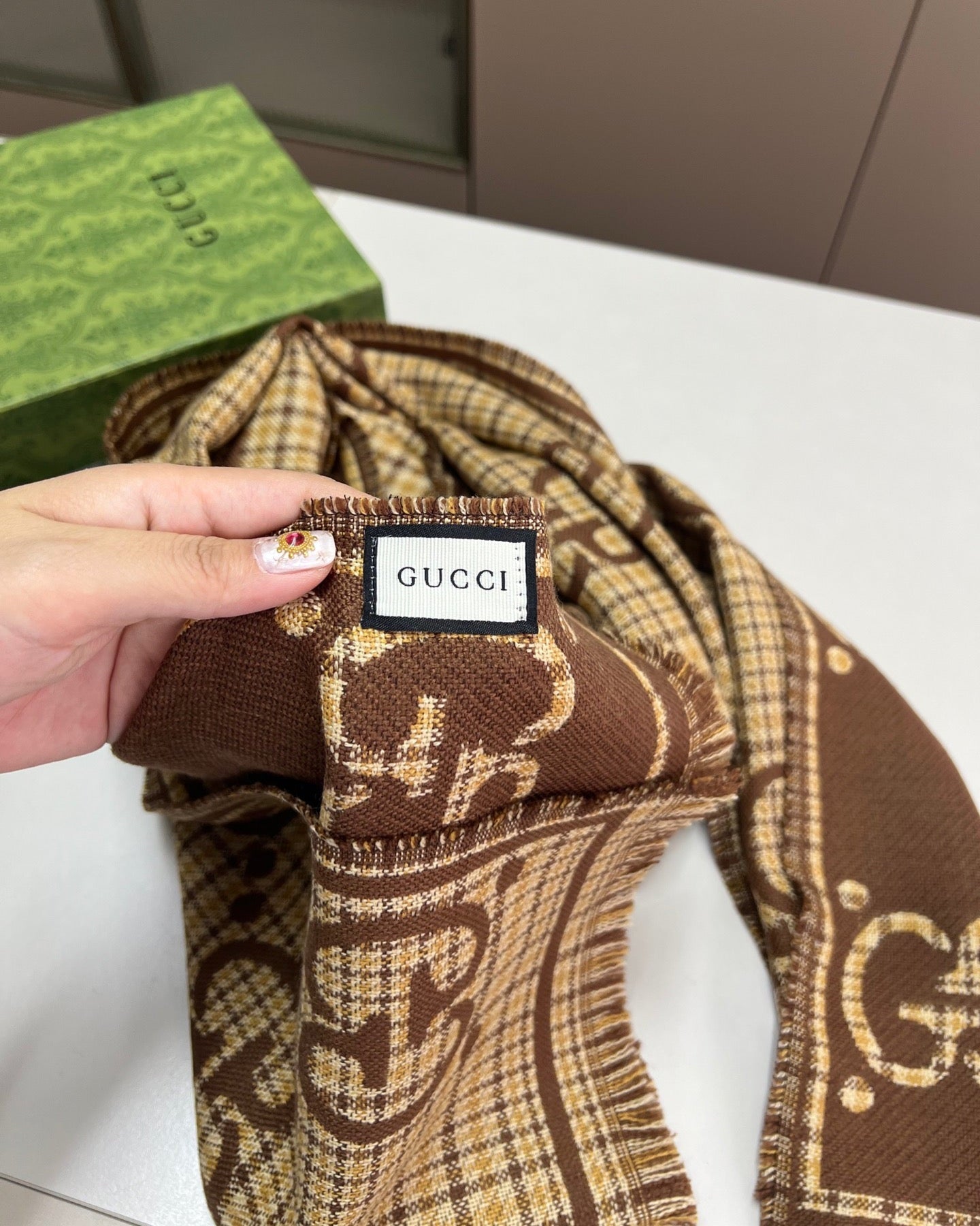 Stylish vintage plaid print scarf mysite