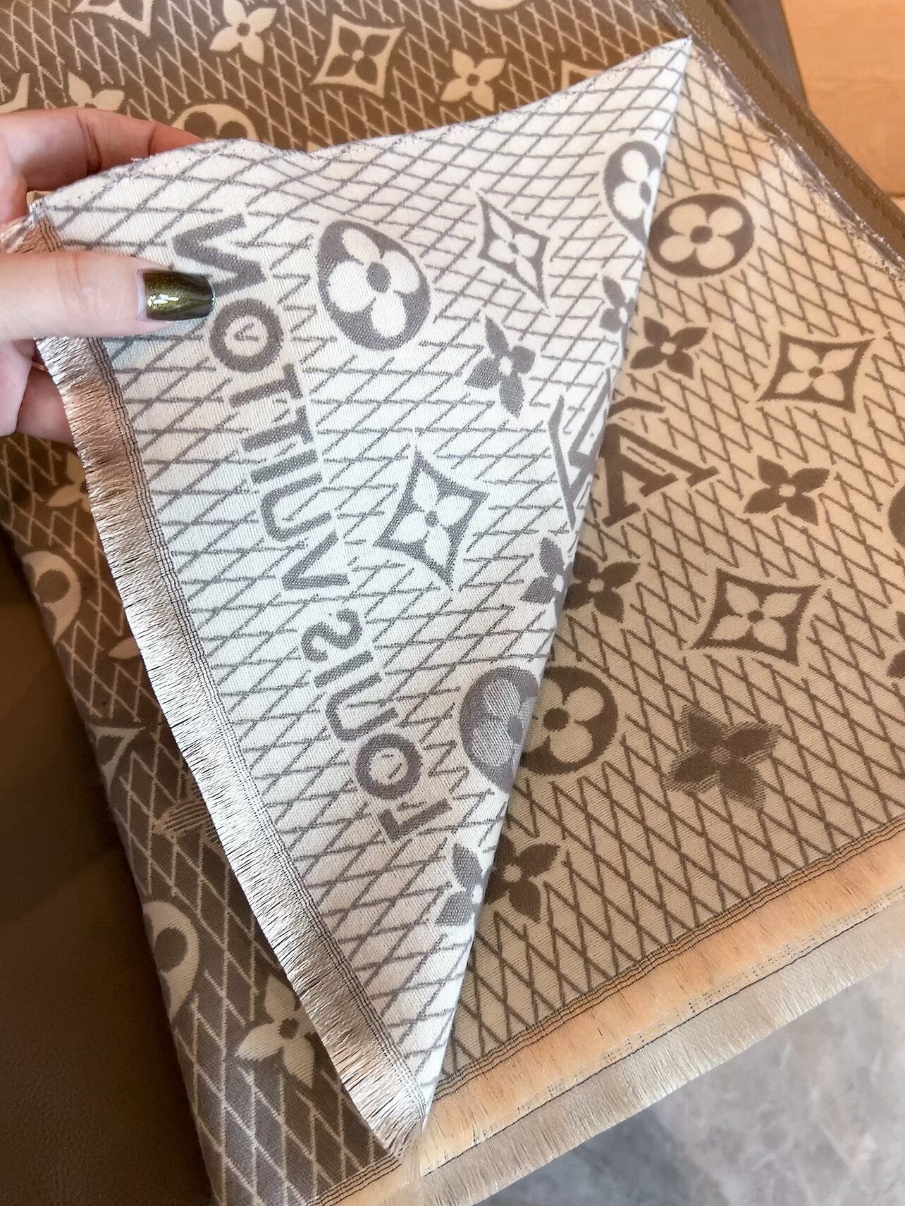 Double-sided jacquard plaid scarf mysite