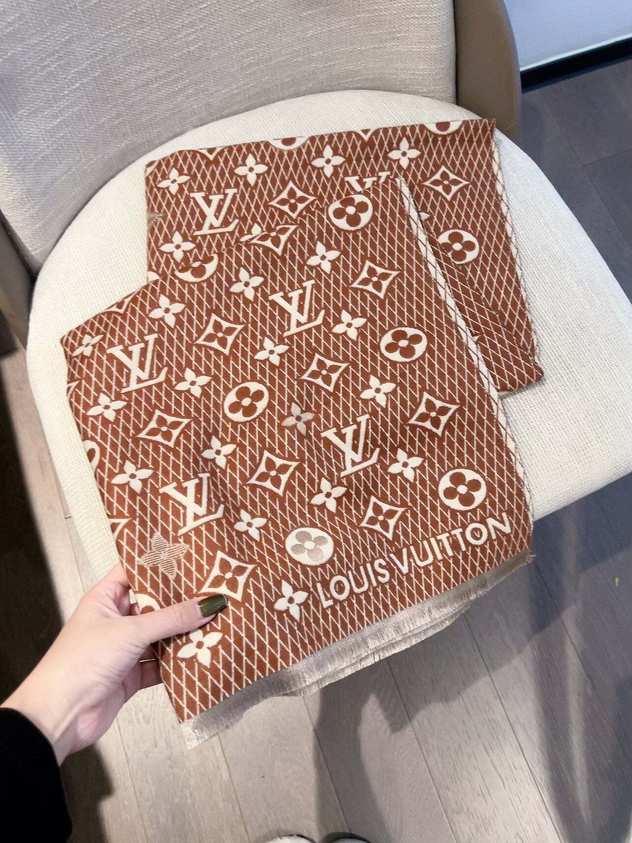 Double-sided jacquard plaid scarf mysite