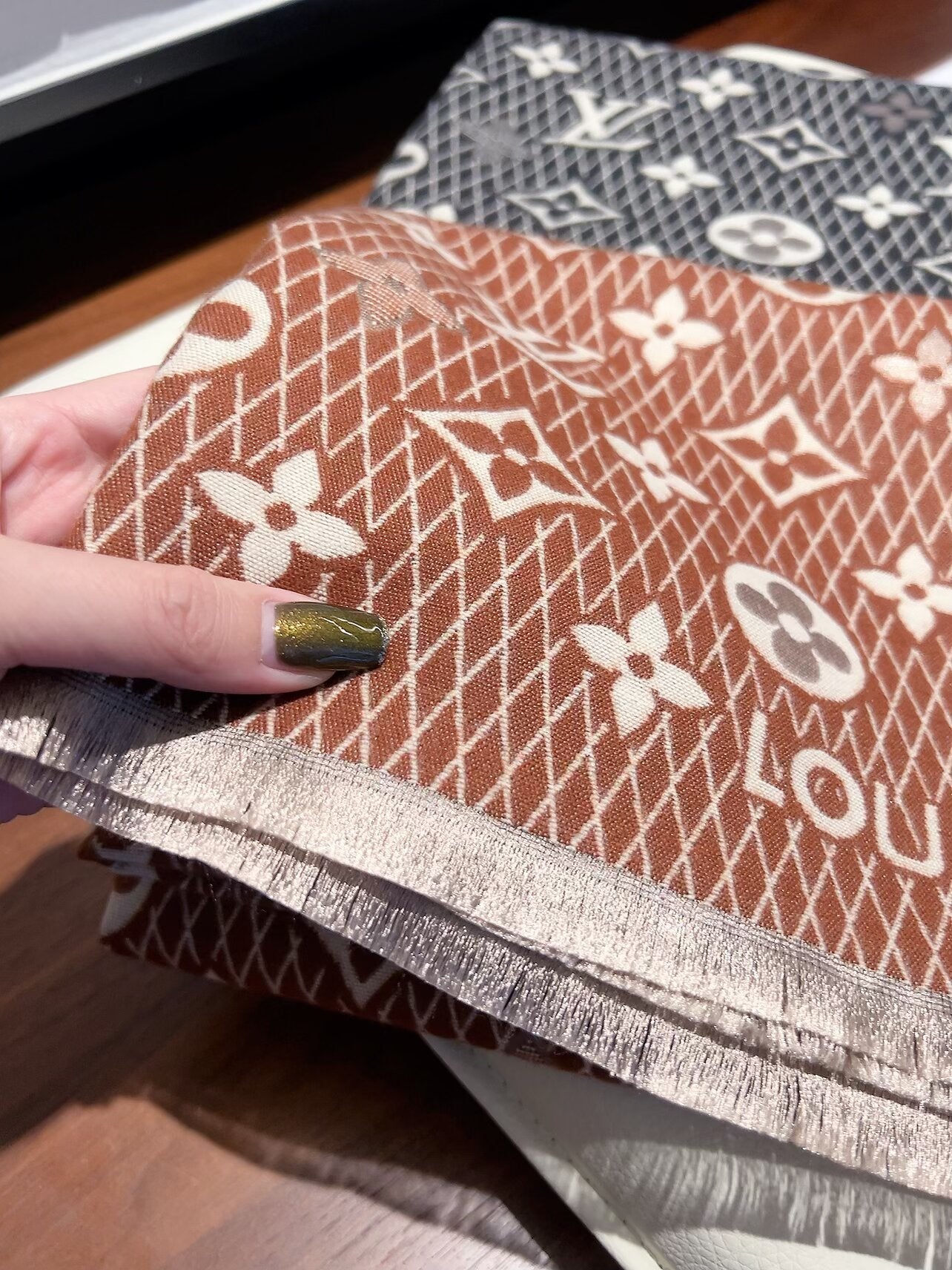 Double-sided jacquard plaid scarf mysite