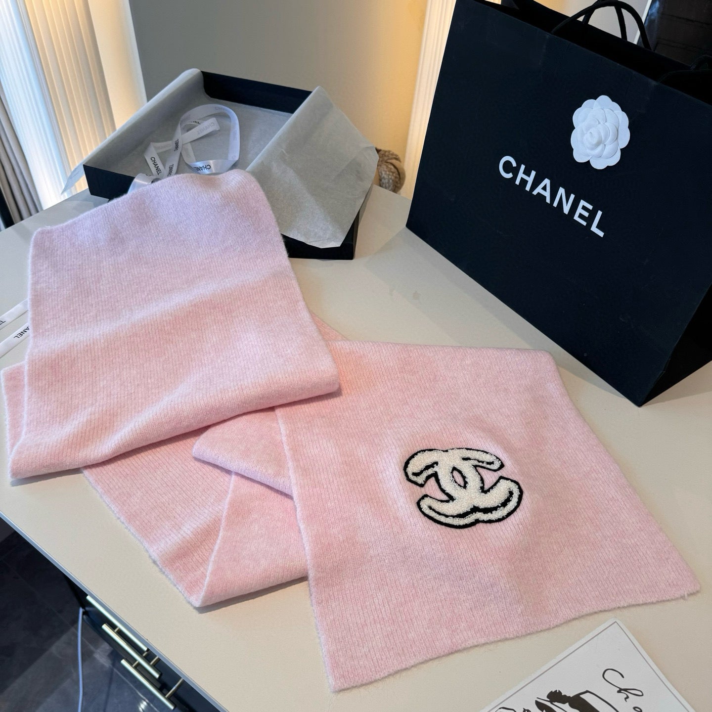 3-Color Cashmere Knit Scarf mysite