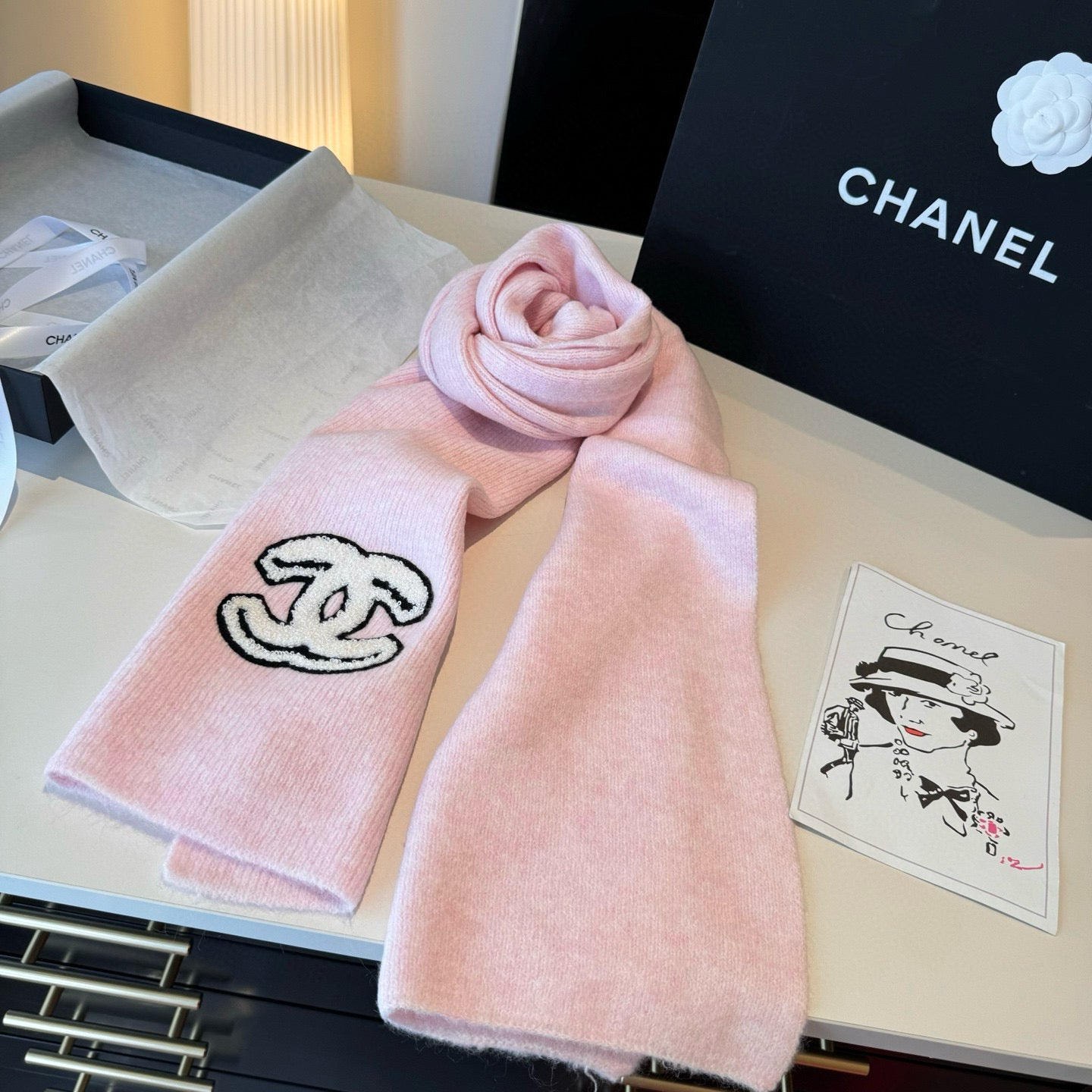 3-Color Cashmere Knit Scarf mysite