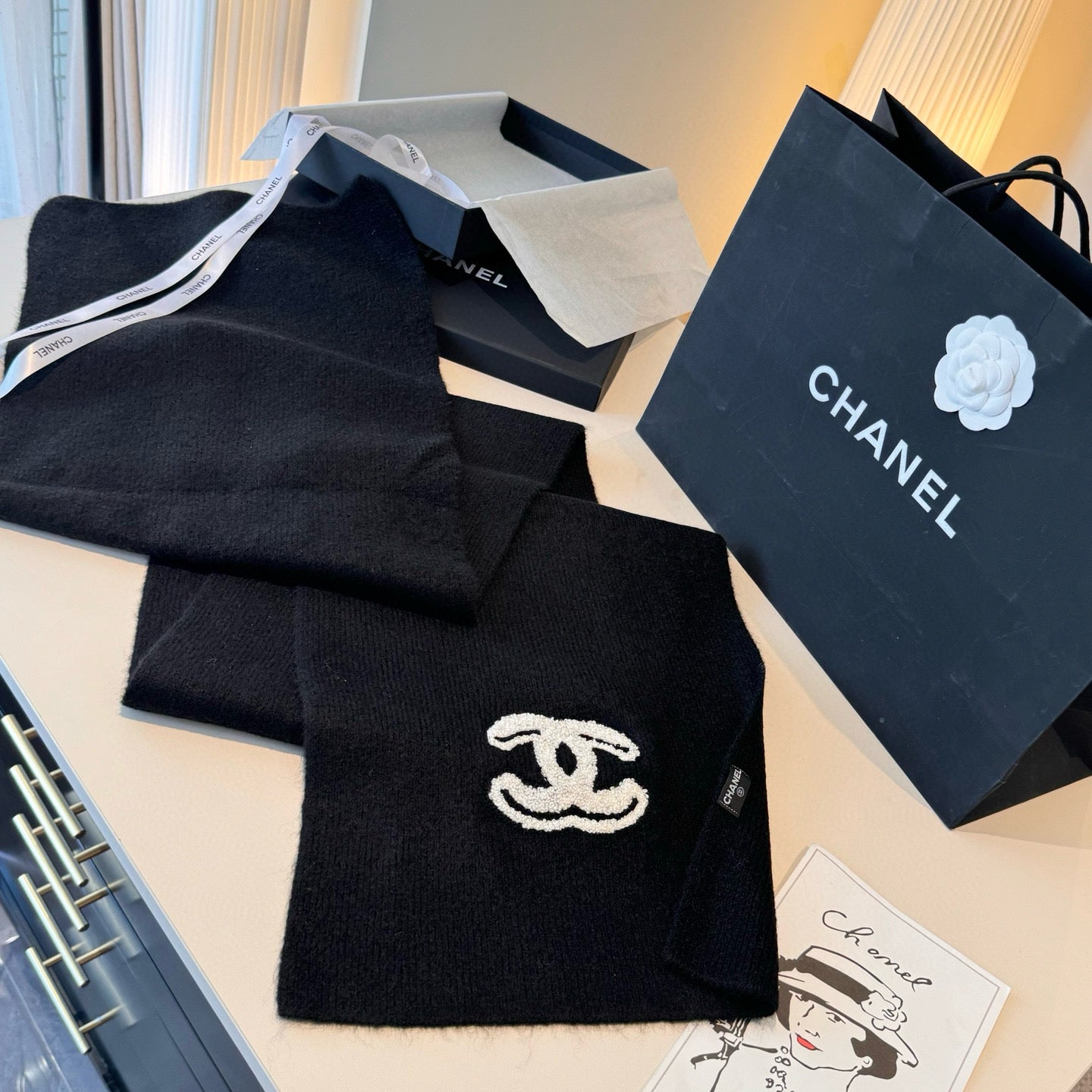 3-Color Cashmere Knit Scarf mysite