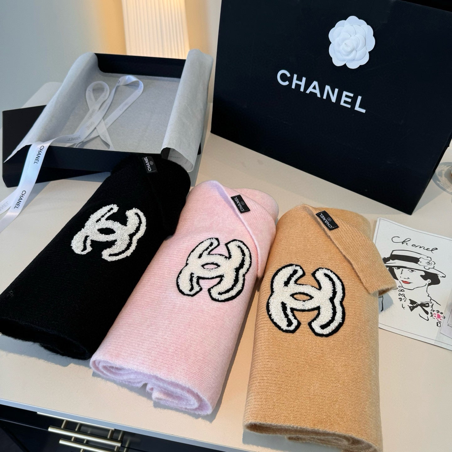 3-Color Cashmere Knit Scarf mysite