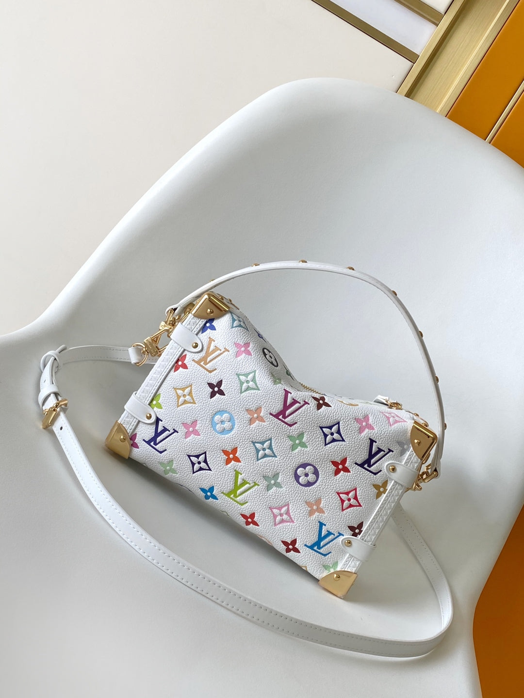 LV x TM M14046 Side Trunk 23.5cm Multicolor Cowhide GHW mysite