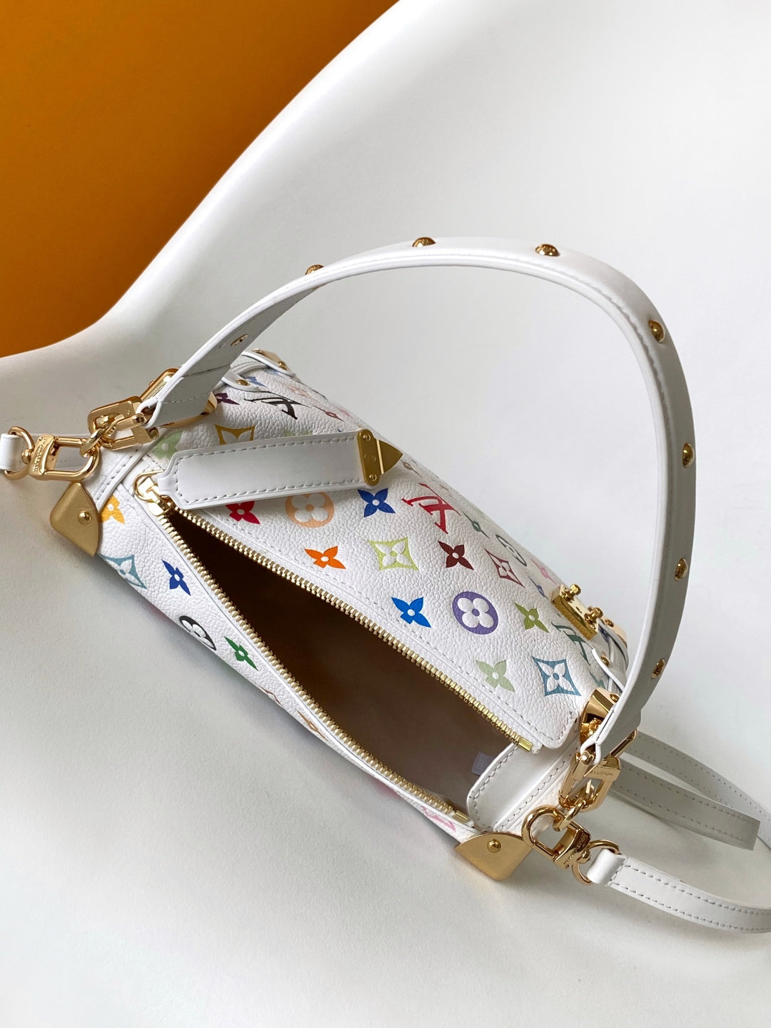 LV x TM M14046 Side Trunk 23.5cm Multicolor Cowhide GHW mysite