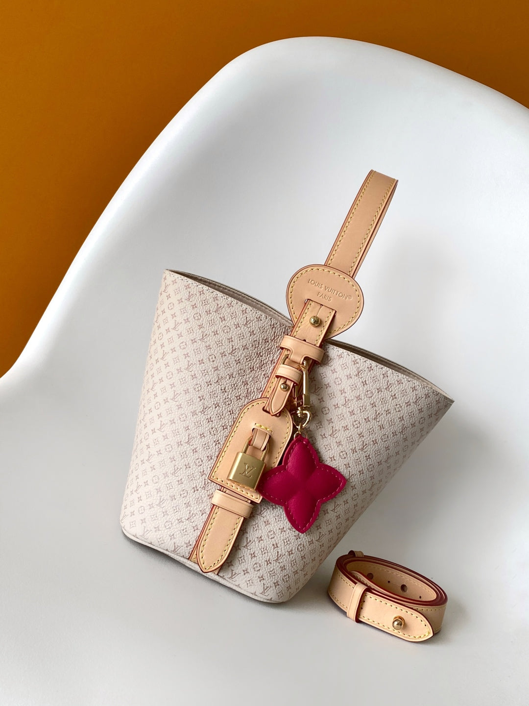 LV M15130 All In BB 16cm Sand Color Romance Pattern Cowhide GHW mysite