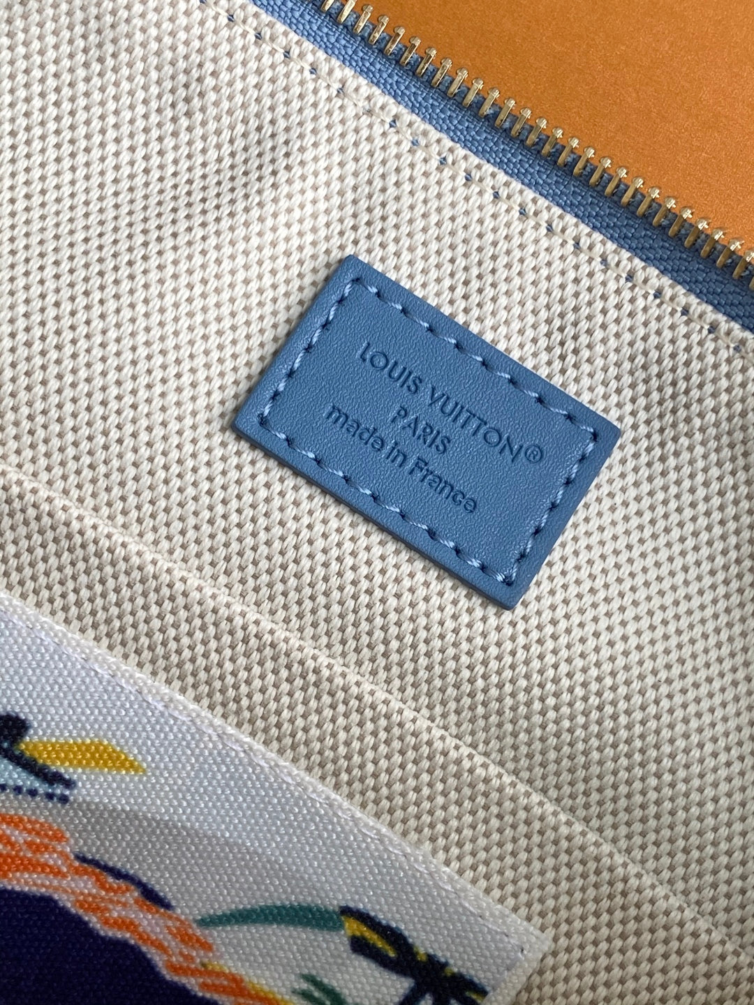 LV Pochette Accessories XL Denim Blue Cotton 3D Effect Damier Denim Pattern GHW mysite