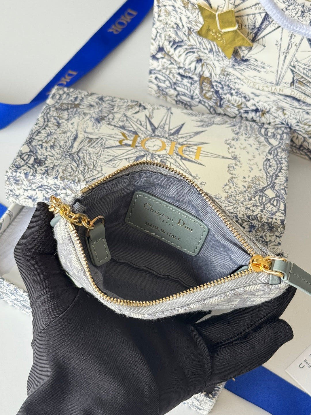 CD 30 Montaigne Coin Purse Key Bag Grey Jacquard GHW mysite