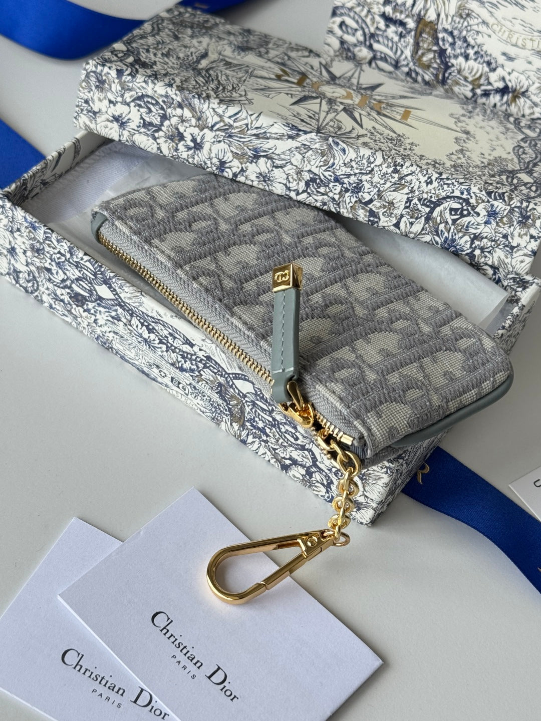 CD 30 Montaigne Coin Purse Key Bag Grey Jacquard GHW mysite