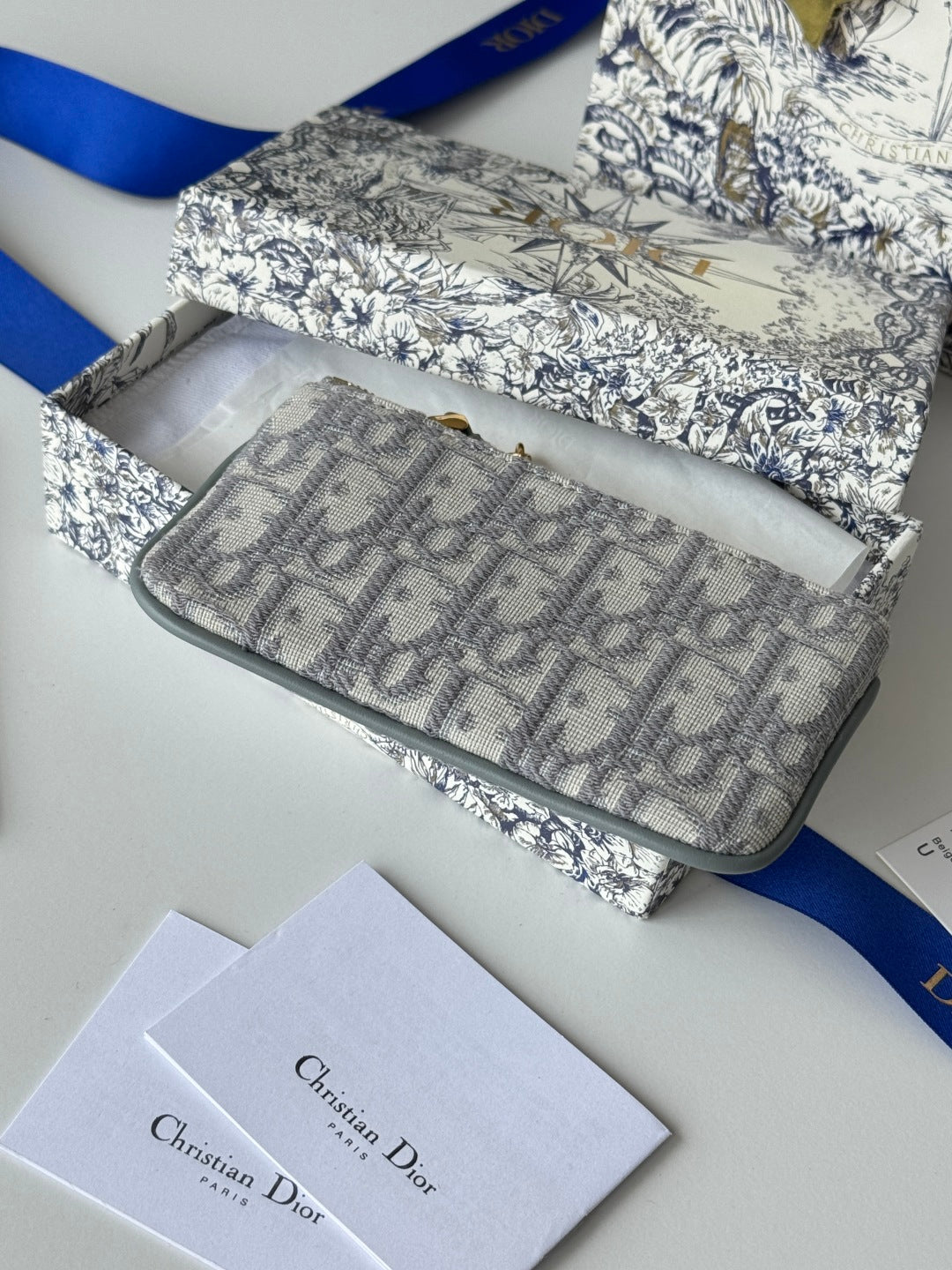 CD 30 Montaigne Coin Purse Key Bag Grey Jacquard GHW mysite