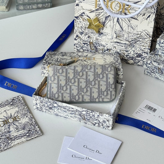 CD 30 Montaigne Coin Purse Key Bag Grey Jacquard GHW mysite