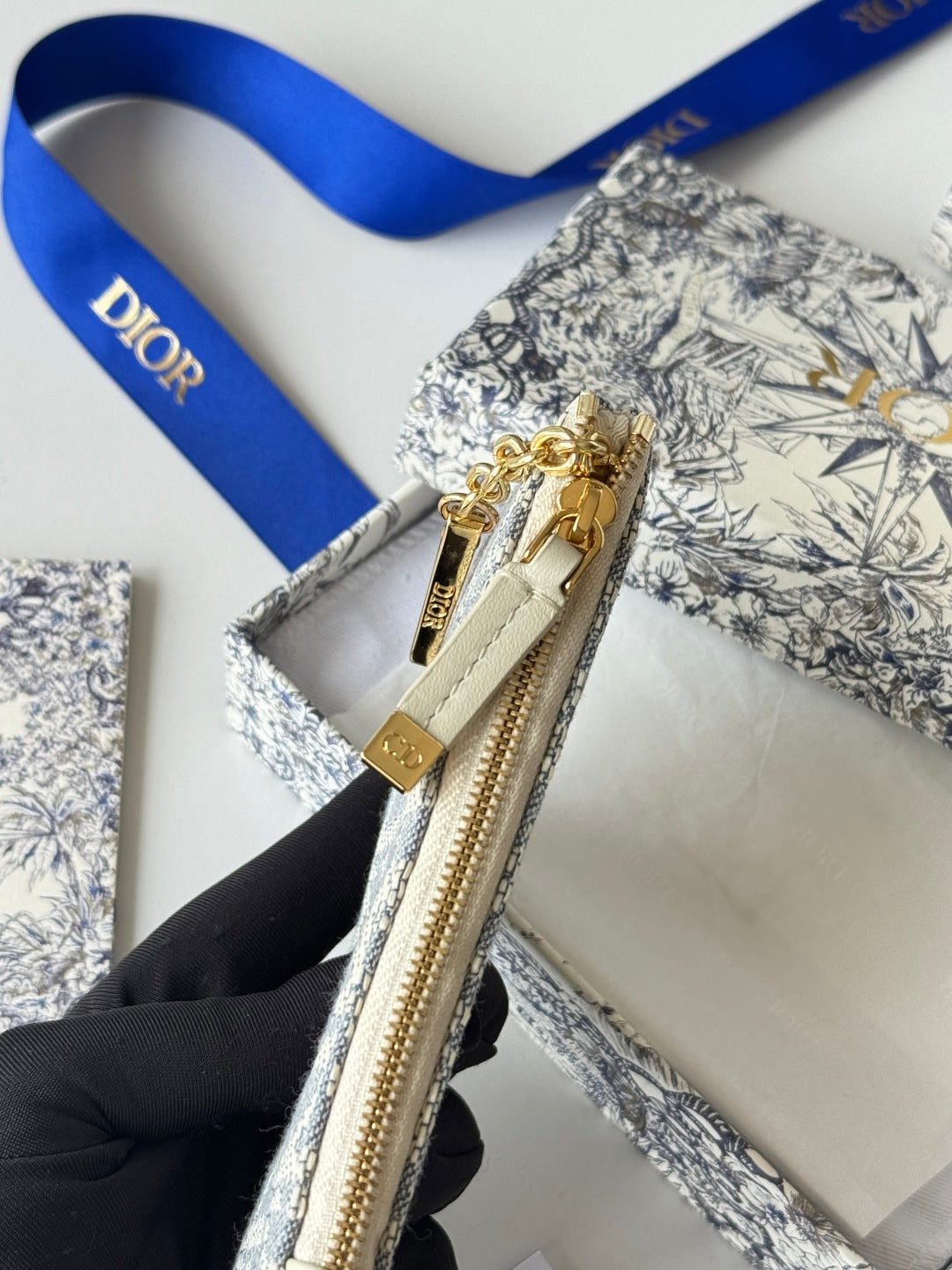 CD 30 Montaigne Coin Purse Key Bag Grey White Jacquard GHW mysite