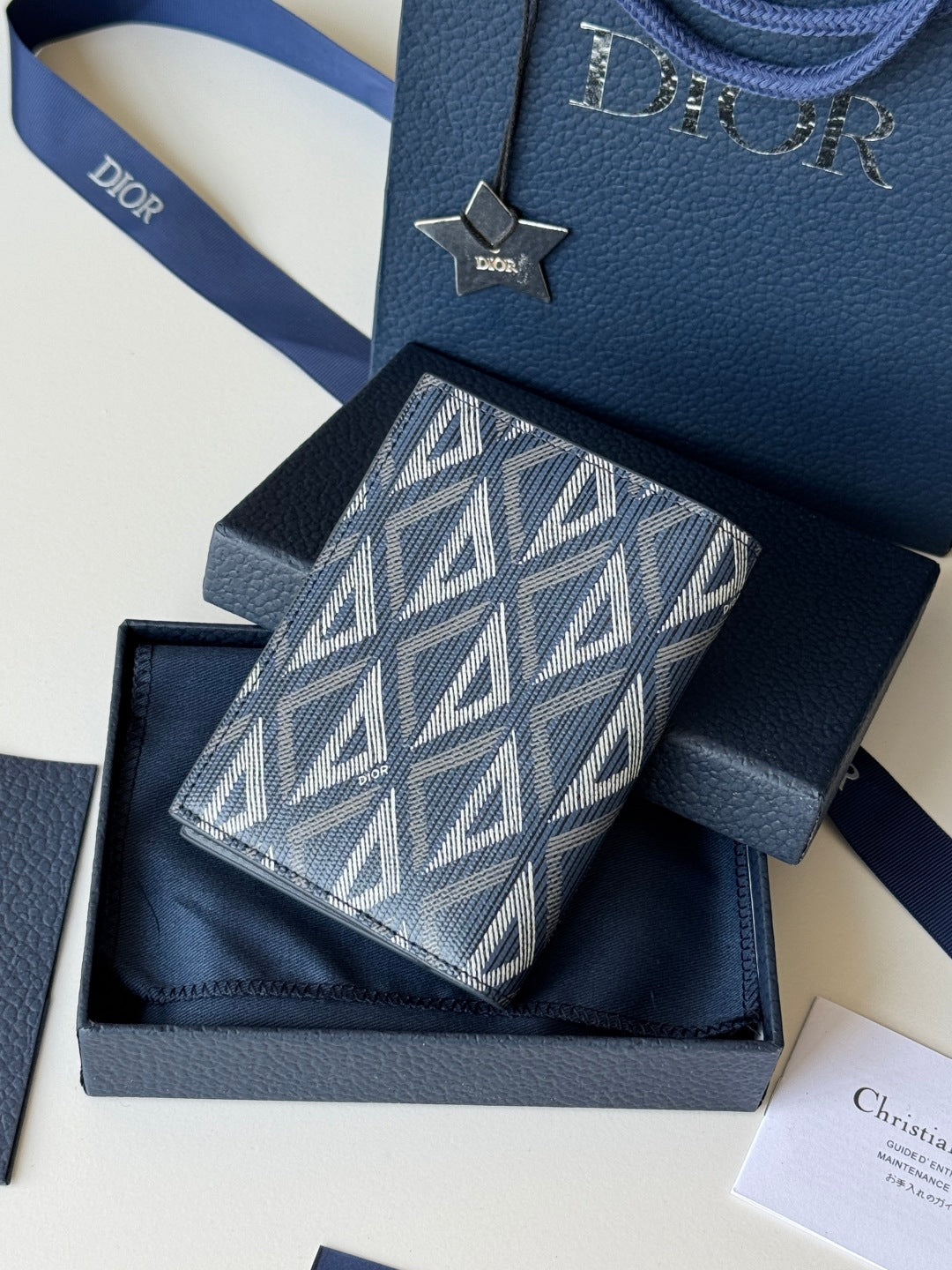 CD Diamond Saddle Passport Blue Beige Cowhide mysite