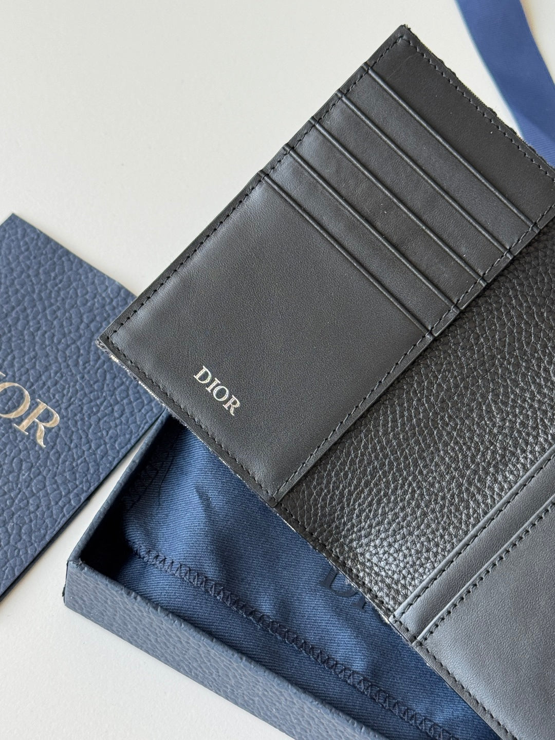 CD Oblique Passport Holder Black Beige Jacquard Cowhide mysite