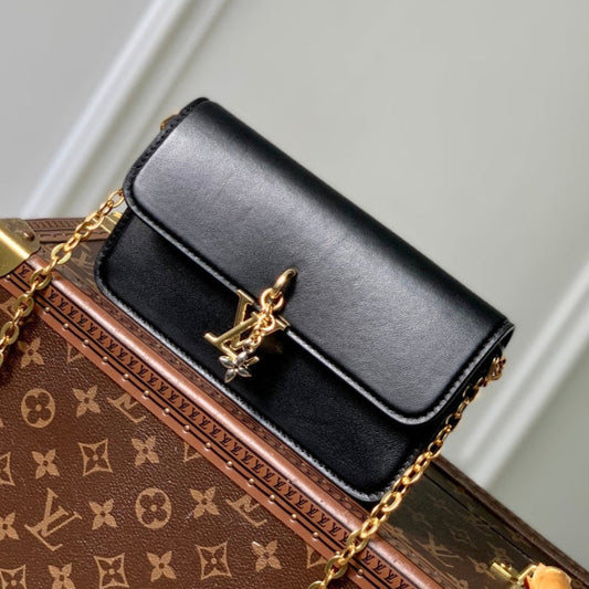 Wallet On Chain LV Bloom 20cm Black Calfskin 250365 mysite