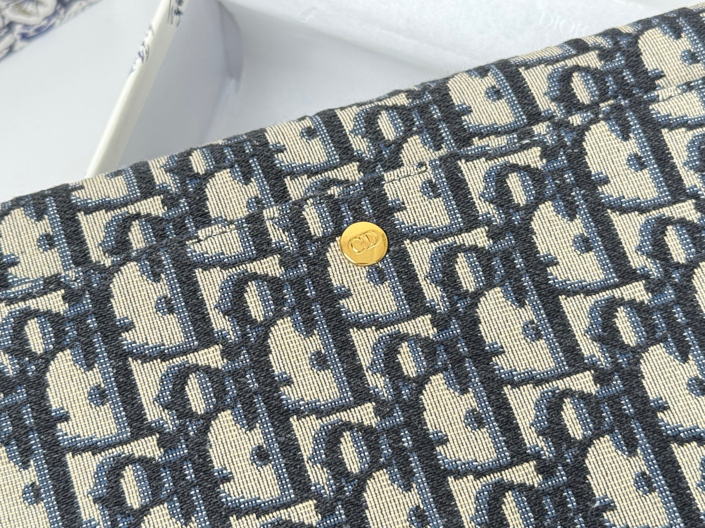 CD 30 Montaigne Avenue Pouch with Flap 30cm Blue Jacquard